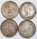 1901-B，1902-B，1911-B及1912-B英国贸易银元一组4枚，F至GEF