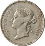 1893年海峡殖民地50分。伦敦造币厂。STRAITS SETTLEMENTS. 50 Cents, 1893. London Mint. Victoria. PCGS EF-45 Gold Shie