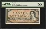 1954年加拿大银行100元。CANADA. Bank of Canada. 100 Dollars, 1954. BC-43b. PMG About Uncirculated 55 EPQ.
