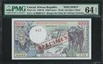CENTRAL AFRICAN REPUBLIC. Banque des Etats de lAfrique Centrale. 1000 Francs, 1980-84. P-10s. Specim