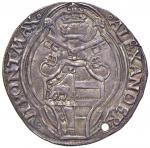 Vatican coins and medals;Alessandro VI (1492-1503) Grosso - Munt. 16 AG (g 3.22) Forato - BB;80