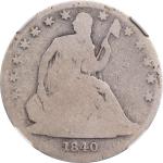 1840-(O) Liberty Seated Half Dollar. Medium Letters (a.k.a. Reverse of 1838). AG-3 (NGC).