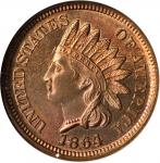 1864 Indian Cent. Bronze. Snow-2, FS-1301. Repunched Date. MS-65 RB (NGC). OH.