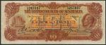 Commonwealth of Australia, £10, ND (1927), serial number U/3 281228, red-brown and pale blue, value 