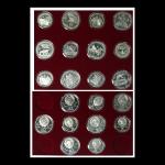1977-1980年苏联5及10卢布银币21枚一组，1980年莫斯科奥运纪念币，5卢布币含有0.4818盎司银而10卢布含有0.9636盎司银，总银量8.6724盎司，proof品相，包括原盒及3枚证
