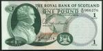 Royal Bank of Scotland Limited, ｣1, 1967, serial number A/12 966276, green, David Dale at left (PMS 