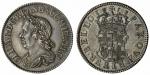 Oliver Cromwell, Shilling, 1658, laureate and draped bust left, rev. crowned garnished shield, edge 