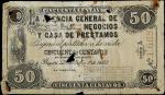COLOMBIA. Agencia General de Negocios y Casa de Prestamos. 50 Centavos, 1883. P-Unlisted. Very Good.