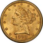 1892-CC Liberty Head Half Eagle. Winter 1-A, the only known dies. Die State II. MS-63+ (PCGS). CAC.