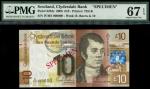 x Clydesdale Bank, specimen ｣10, 25 January 2009, zero serial numbers, brown, Robert Burns, reverse,