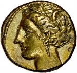 ZEUGITANA. Carthage. AV 1/5 Stater (1.50 gms), Carthage Mint, ca. 350-320 B.C. NGC Ch EF, Strike: 5/
