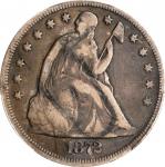 1872 Liberty Seated Silver Dollar. Fine Details--Stained (PCGS).