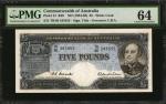 AUSTRALIA. Commonwealth of Australia. 5 Pounds, ND (1954-59). P-31. PMG Choice Uncirculated 64.