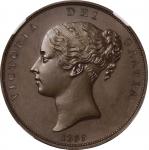 英国(GB), 1839, 銅(Cu), ﾍﾟﾆｰ Penny, NGC PF65BN, 未使用プルーフ, UNCProof, ヴィクトリア女王像／ブリタニア座像 1ペニー銅貨 1839年 KM739