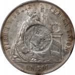 GUATEMALA. Guatemala - Peru. Peso, 1894. NGC AU-55.