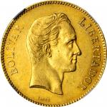 VENEZUELA. 100 Bolivares, 1887. Caracas Mint. NGC AU-58.