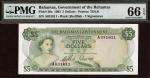 The Bahamas Government, 5 dollars, 1965, serial number A031611, (Pick 20a, TBB B119), in PMG holder 