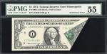 Fr. 1908-I. 1974 $1 Federal Reserve Note. Minneapolis. PMG About Uncirculated 55. Fold Over Error.