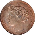 CHILE. Pattern Peso Struck in Copper, 1851. Paris Mint. NGC MS-63 BN.