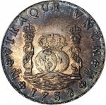 MEXICO. 8 Reales, 1738-Mo MF. Mexico City Mint. Philip V (1700-46). PCGS AU-58 Gold Shield.