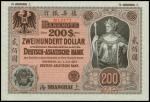 Deutsche-Asiatische Bank, China, specimen $200, Shanghai, 1 July 1907, red serial number 12473, pink