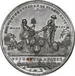 1783 Treaty of Paris Medal. Betts-610. White metal with copper scavenger, 43 mm. AU-58 (PCGS).