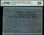 Banco de Rio de la Plata, Argentina, 5 peso moneda boliviana, Gualeguay, 9 January 1869, serial numb