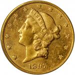 美国1897-S年20美元金币。