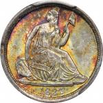 1837 Liberty Seated Half Dime. No Stars. V-1. Large Date. Repunched Date. MS-66+ (PCGS).