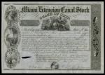 Ohio Canal Stock Pair. Miami Extension Canal Stock 1843. $200, No.237, women flank shield, center, c