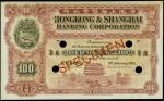 1922年香港上海汇丰银行一佰圆。样张。