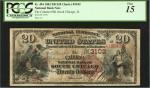 South Chicago, Illinois. $20 1882 Brown Back. Fr. 494. The Calumet NB. Charter #3102. PCGS Fine 15.