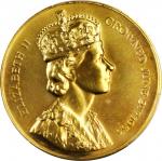 GREAT BRITAIN. Elizabeth II Coronation Gold Medal, 1953. PCGS Genuine--Surface Plated, Unc Details G