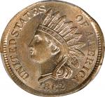 1862 Indian Cent. Struck on an Elliptical Planchet. MS-66 (PCGS).