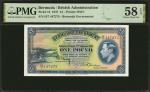 BERMUDA. Bermuda Government. 1 Pound, 1947. P-16. PMG Choice About Uncirculated 58 EPQ.
