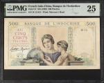 1939年东方汇理银行伍佰圆。FRENCH INDO-CHINA. Banque de lIndochine. 500 Piastres, ND (1939). P-57. PMG Very Fine