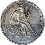 1862 Pattern Liberty Seated Half Dollar. Judd-293, Pollock-351. Rarity-5. Silver. Reeded Edge. Proof