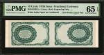 10 Cent. Fifth Issue. PMG Gem Uncirculated 65 EPQ. Back Engraving Only.