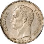 VENEZUELA. 1/2 Bolivar, 1901. Paris Mint. PCGS MS-63.