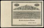 Commercial Bank of Scotland, uniface proof on paper for a ｣1, 1 May 1863, black and white, frieze at