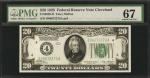 Fr. 2050-D. 1928 $20  Federal Reserve Note. Cleveland. PMG Superb Gem Uncirculated 67.