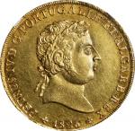 PORTUGAL. Peca (6400 Reis), 1826. Lisbon Mint. Pedro IV. NGC MS-62.