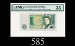 1978-80年英伦银行1镑，A72 000001号1978-80 Bank of England 1 Pound, ND, s/n A72 000001. PMG 35