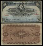 Guatemala. El Banco de Guatemala. 100 Pesos. March 24, 1911. P-147c. Black on blue underprint. Train