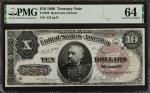 Fr. 366. 1890 $10 Treasury Note. PMG Choice Uncirculated 64. Low Serial Number.