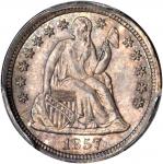 1857-O Liberty Seated Dime. Fortin-107a. Rarity-3. Medium O. MS-66 (PCGS).