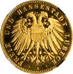 GERMANY. Lubeck. 10 Mark, 1910-A. Berlin Mint. NGC PROOF-66 Ultra Cameo.