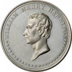 1840 William Henry Harrison Political Medal. Restrike. DeWitt-WHH 1840-4. White Metal. Prooflike Min