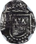 PERU. Cob 1/4 Real, ND (ca. 1577-88)-P ★. Lima Mint. Philip II. NGC VF Details--Environmental Damage