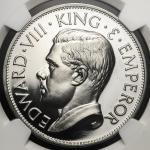 GREAT BRITAIN Edward VIII エドワード8世(1936) Medallic Crown in Platinum 1936 NGC-PF68 Ultra Cameo Proof